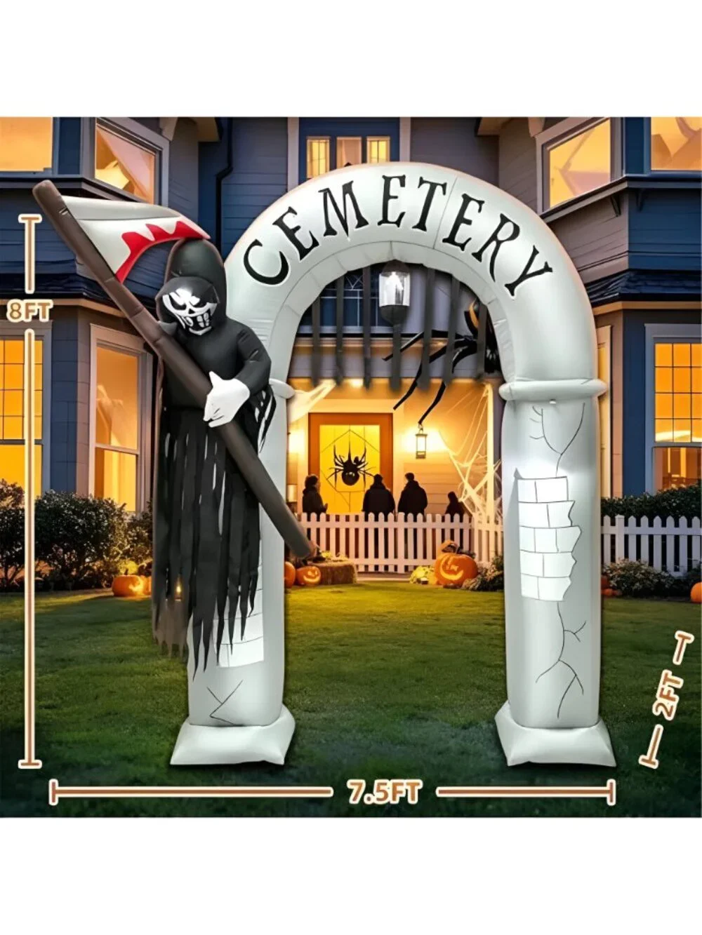 8FT Gaint Halloween Inflatable Outdoor Decorations Halloween Gateway Arch